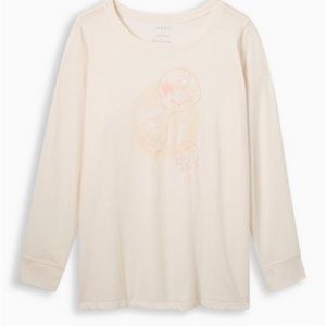 Smiley Doodles Classic Fit Signature Jersey Crew Neck Long Sleeve Embroidery Tee
